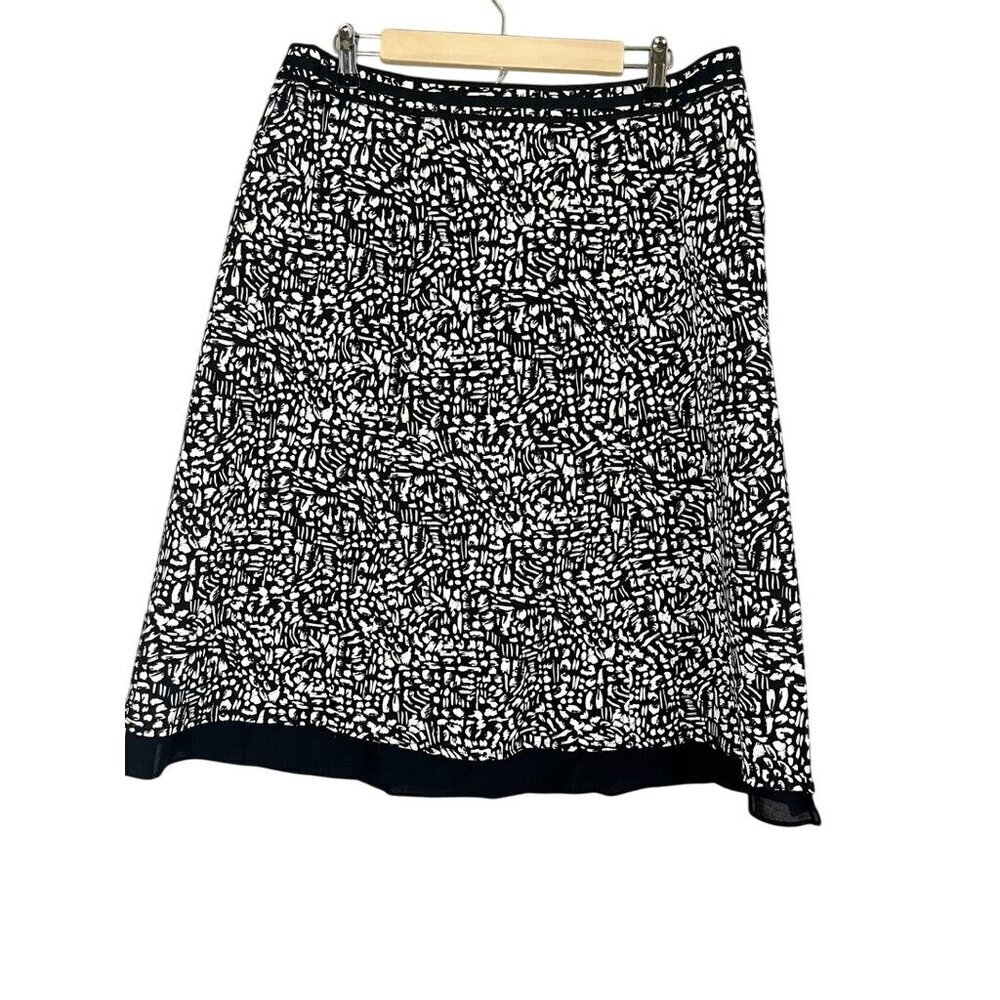Retro Animal Print Skirt 14 Black Classic Chic Preppy Neutral Minimalist Artsy‎